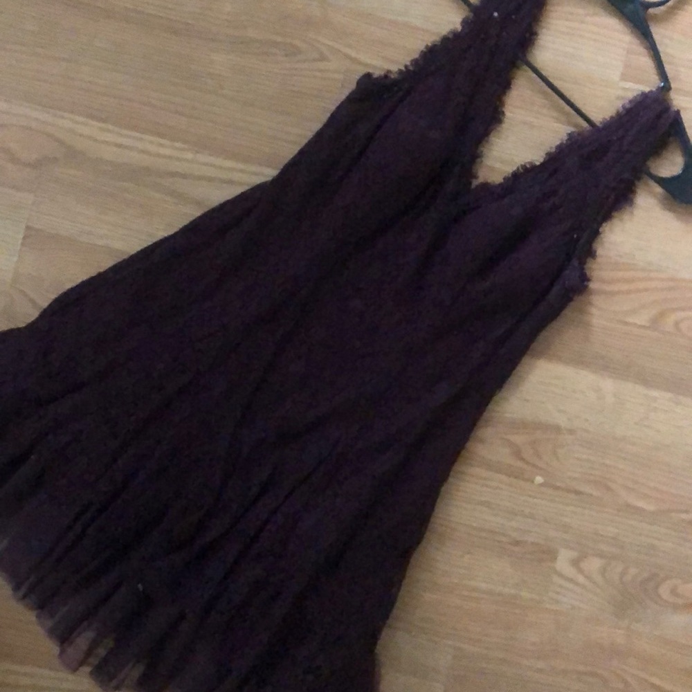 Purple lace cocktail dress